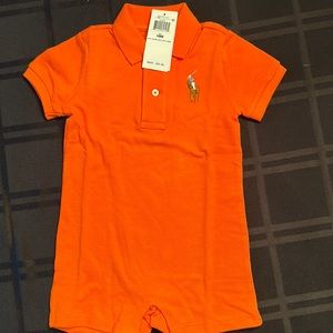 NWT Orange onesie Polo Ralph Lauren